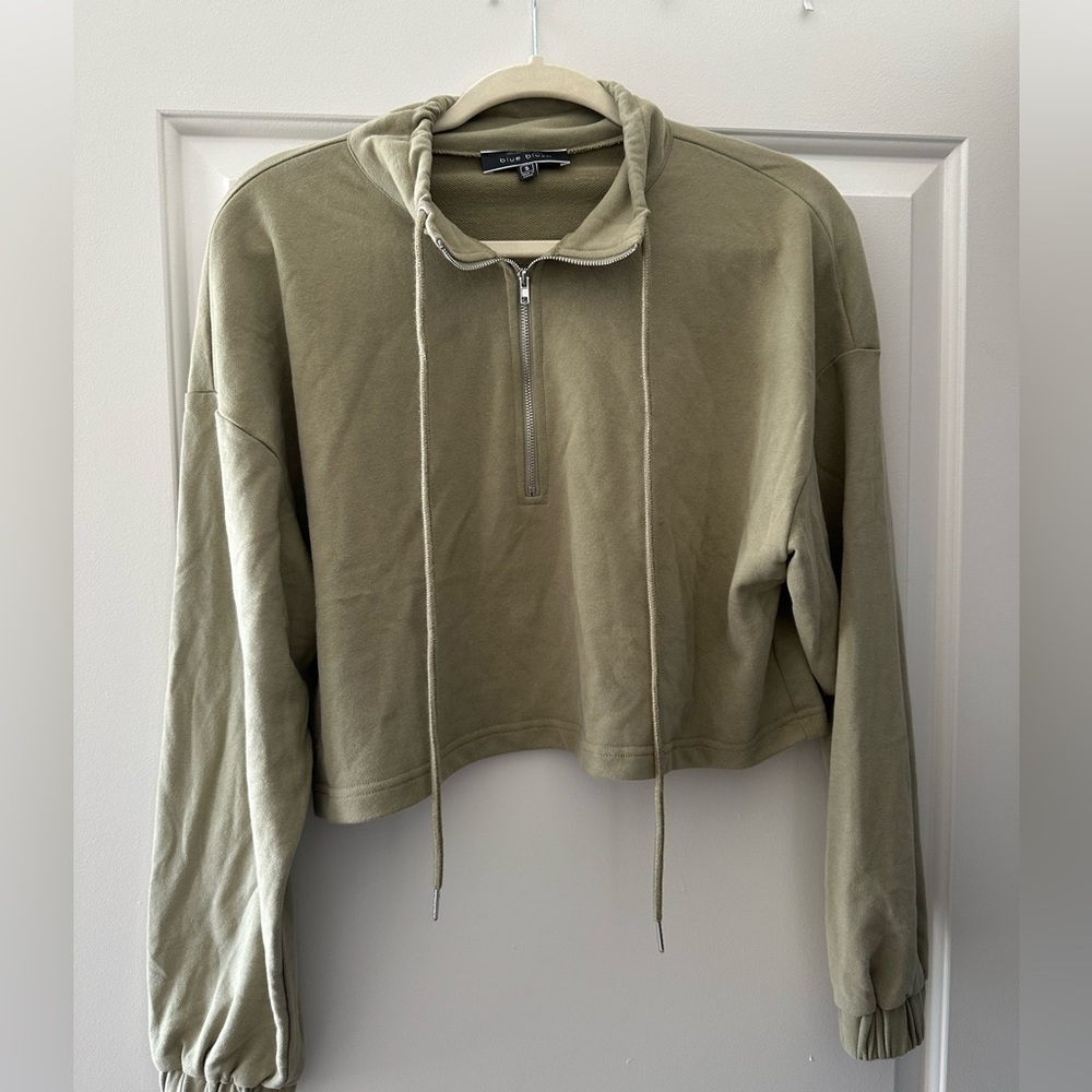Blue Blush Quarter Zip Sweatshirt